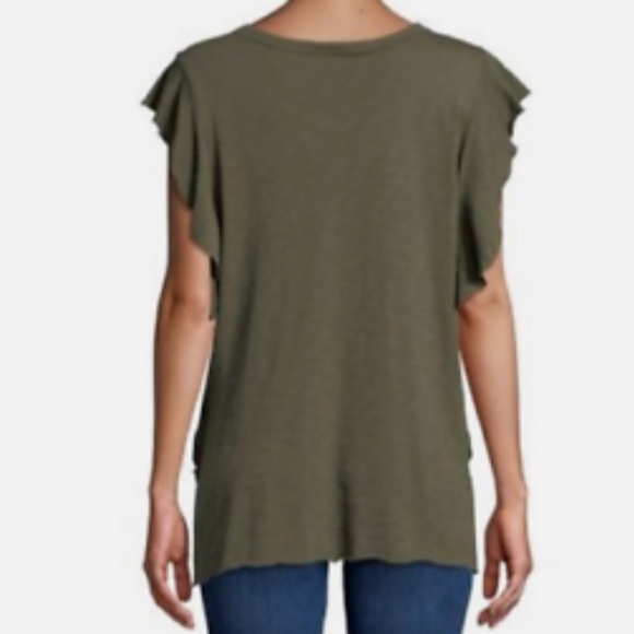 Free People We The Free So Easy Tee Shirt Army Green Medium - Picture 2 of 11